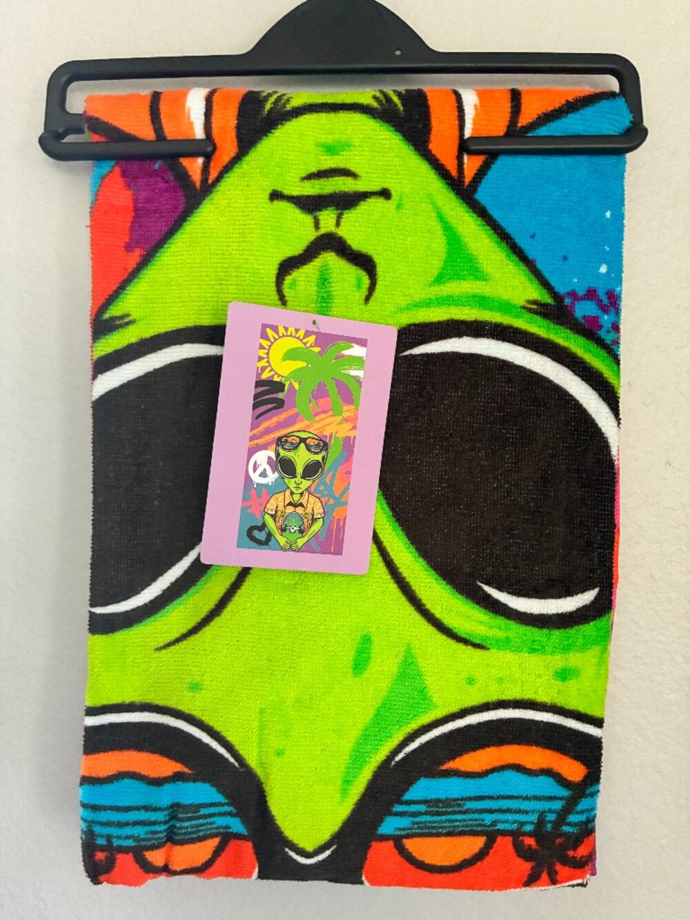 Alien with Skateboard Beach Towel